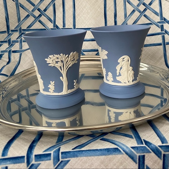 Wedgwood Other - Vintage blue & white Wedgwood jasperware cups